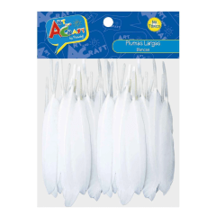 Set 50 Un Aprox Plumas Blancas 10-15Cm