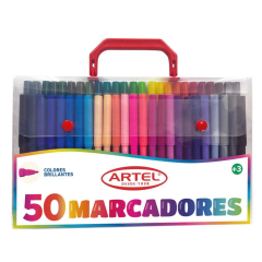 Scripto 50 Unidades Marcadores Finos Maleta Artel