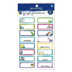 Etiqueta Escolar 16 Unidades Para Marcar Ropa Con Diseño 63X23Mm