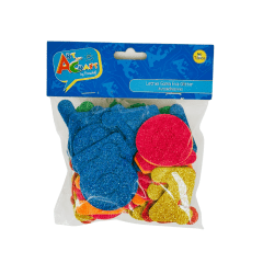 Stickers Letras Autoadhesivas Goma Eva Glitter 5.5Cms 60 Pcs