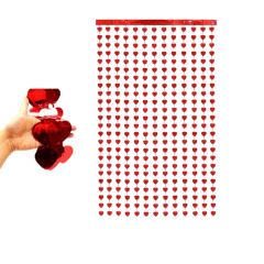 Cortina 1x2Mt Corazon Rojo