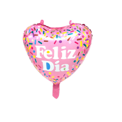 Globo Metalizado 1Un Globo 18 Pulgadas Feliz Dia Corazon Rosado