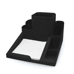 Porta Lapiz Y Taco Escritorio Plastico Negro