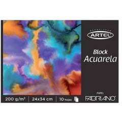 Block Acuarela 10Hjs 24x34Cm 200Gr