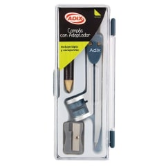 Compas Con Adaptador Lapiz Y Sacapuntas Adix