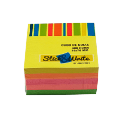 Nota Adhesiva 76X76 400 Hojas Neon Surtido