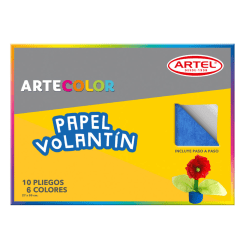 Estuche papel volantin 10 pliegos 6 colores 37x50cms