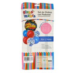 Globo Metalizado F.C. Comic Con Pedestal 70Cm