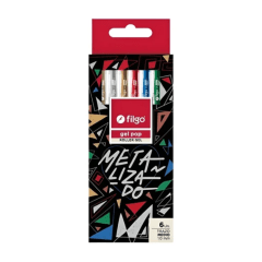 Lapiz Gel 1.0 pop Metalizado 6Un