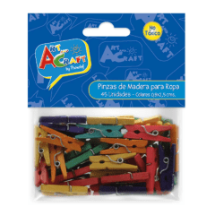 Mini Pinza Madera Colores Surtidos 45 Pcs 0.9X2.5Cms