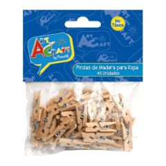 Mini Pinza Madera Natural 30Un Aprox