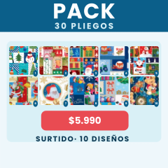 Pack 30 Papel de Regalo Navidad 10Dis Surt
