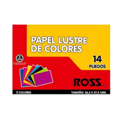 Estuche papel lustre 14 hojas 11 colores 265x375