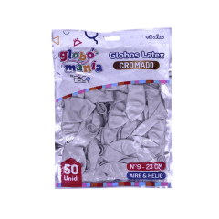 Globo Cromado N°9 Plateado 50Un Feco