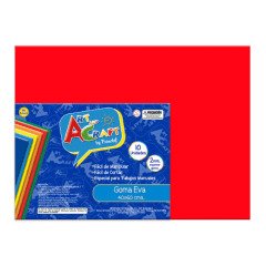 10un Goma Eva Lisa 40x60cm Rojo Art&Craft