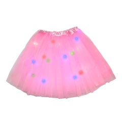 Tutu Niña Con Luz Led 30Cm Rosado