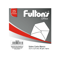 Sobre 25Un Carta Blanco 154X125Mm 80Gsm