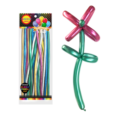 Globos Largos Twisty Chrome 25Un