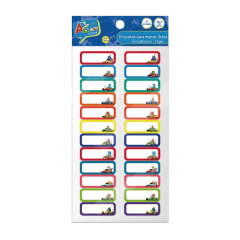 Etiqueta Escolar para marcar utiles 4x1.5cm 24un 1 hoja niño
