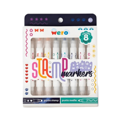 08Un Marcadores Doble Punta con Timbres Roller Wero