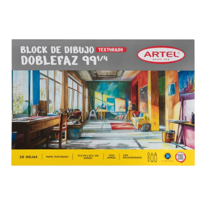 Block Dibujo 1/4 Gigante Nro 99 140Grs 20Hj Doble Faz Artel1