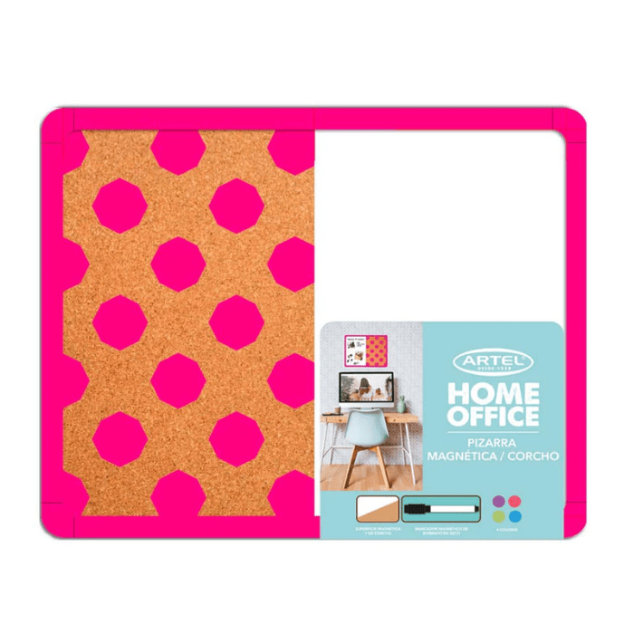 Pizarra Corcho Mitad Blanca 37X28 Artel1