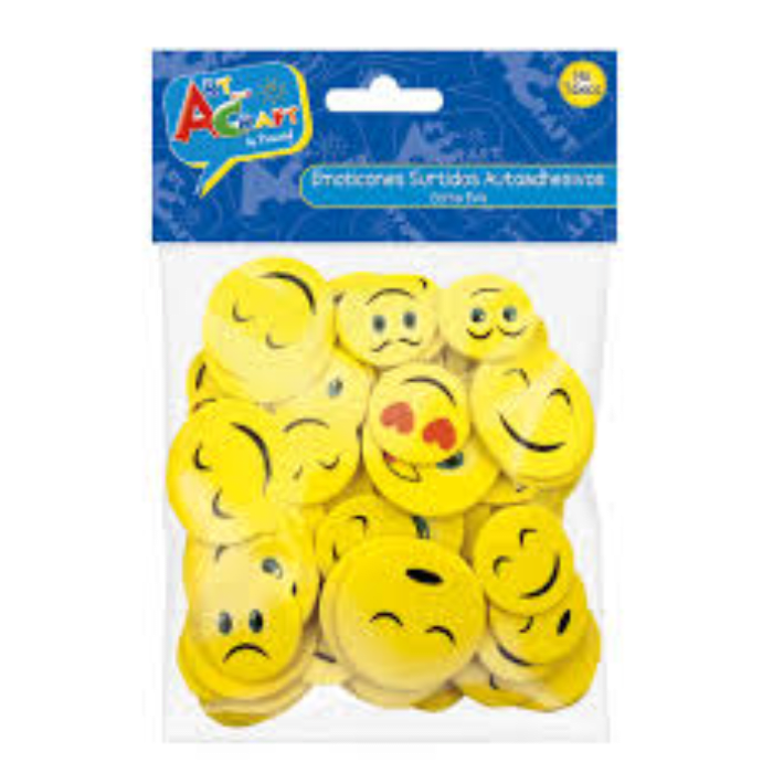 Stickers Emoticones Surtidos Goma Eva Autoadhesiva 909Un Aprox1