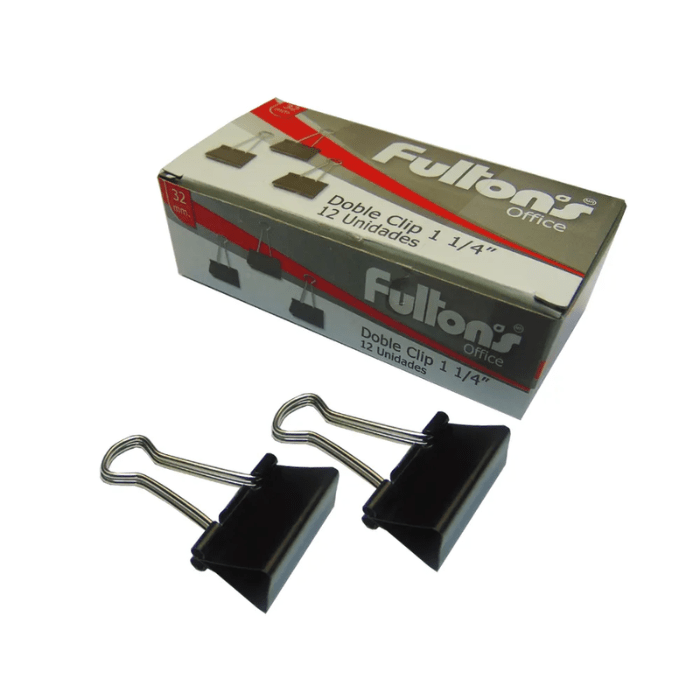 Apreta Papel Doble Negro 12Un 32Mm1