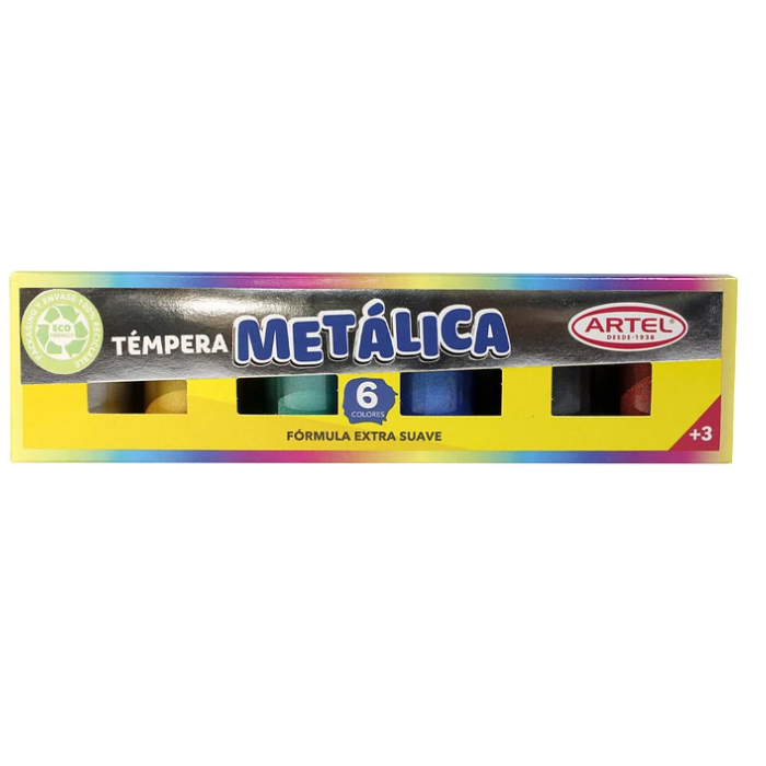 Tempera 06 Colores Metal 15Ml Artel1
