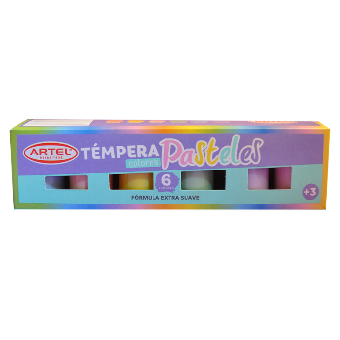Tempera 06 Colores Pastel 15Ml Artel1