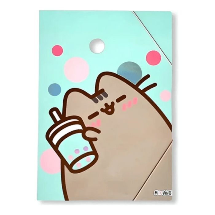 Carpeta Carton Con Elastico Pusheen1