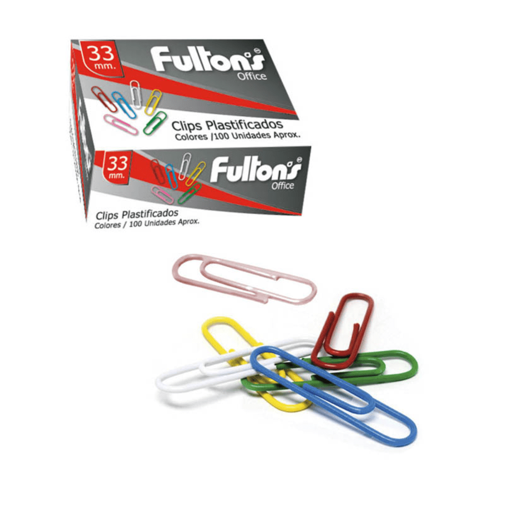 Clips 33mm red Colores 100un Fultons1