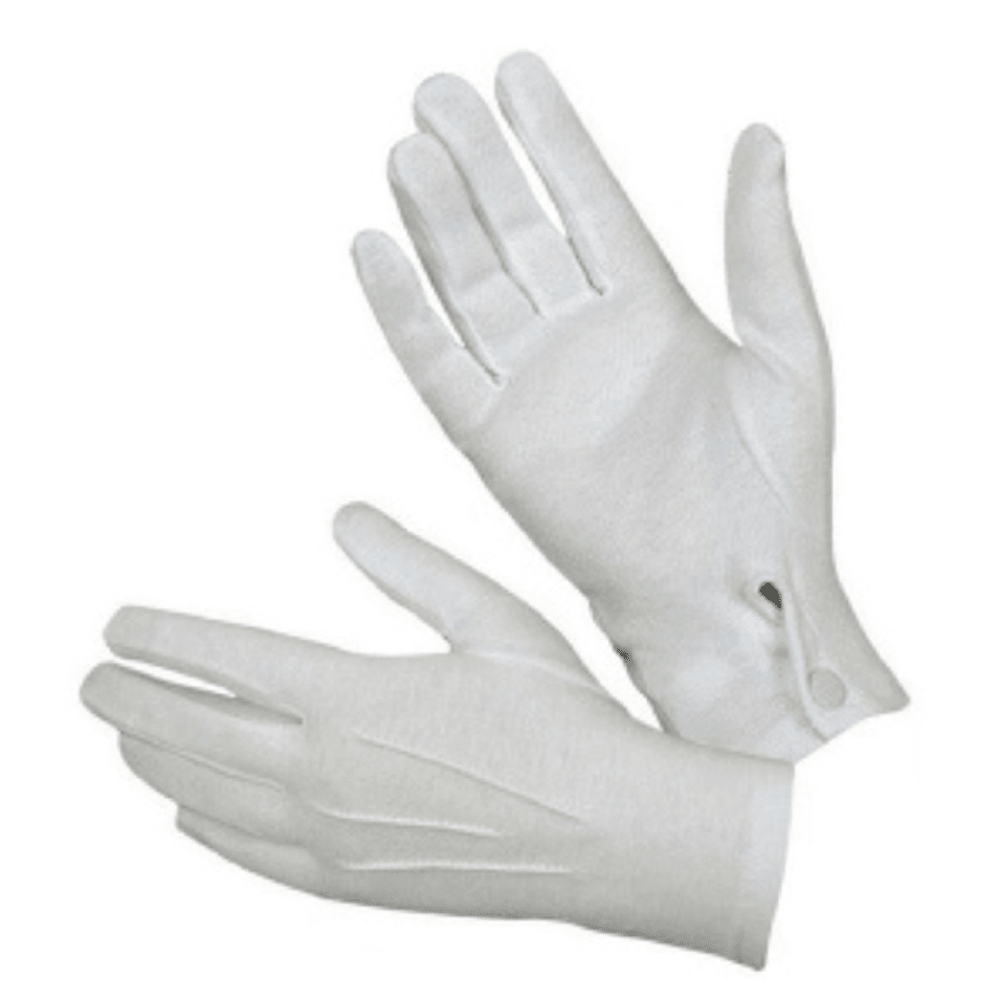 Guantes Blancos Desfile Grande Broche Feco1