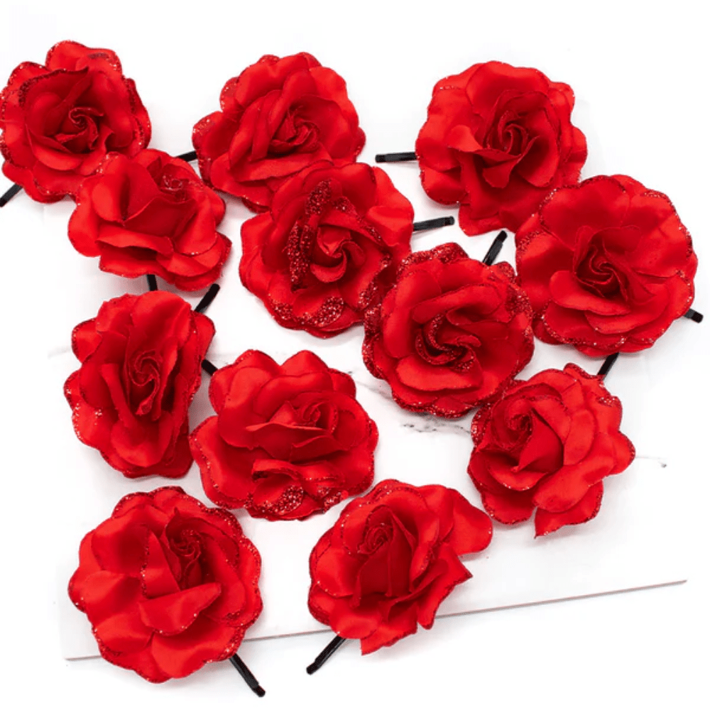 Pack 12Un Pinche Rosa 11cm Rojo Feco1