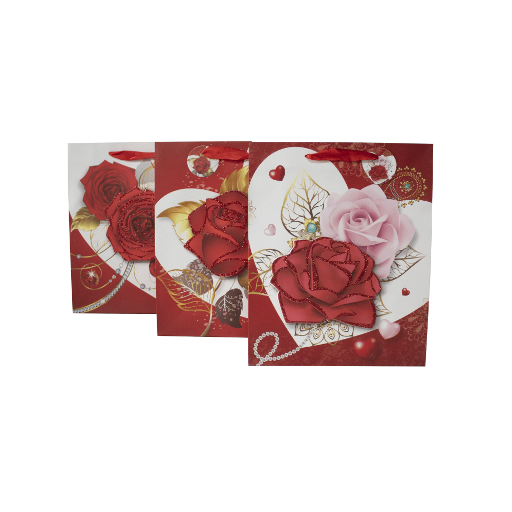 Bolsa Regalo Grande 26X32 Rosas Feco1