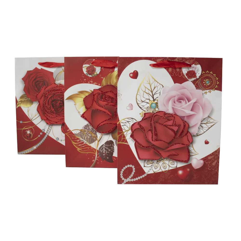 Bolsa Regalo Jumbo 30x40 Rosas Feco1
