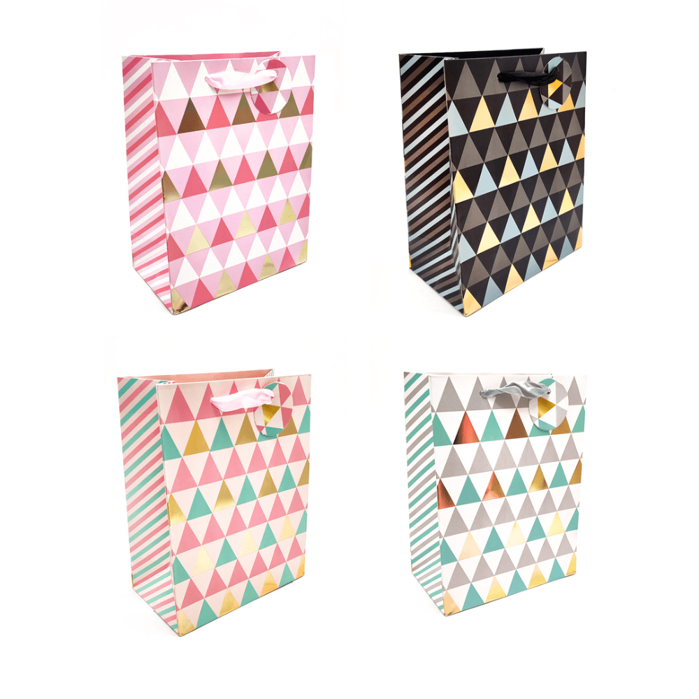 Bolsa Regalo Jumbo 30X40 Triangulo Dorado Feco1