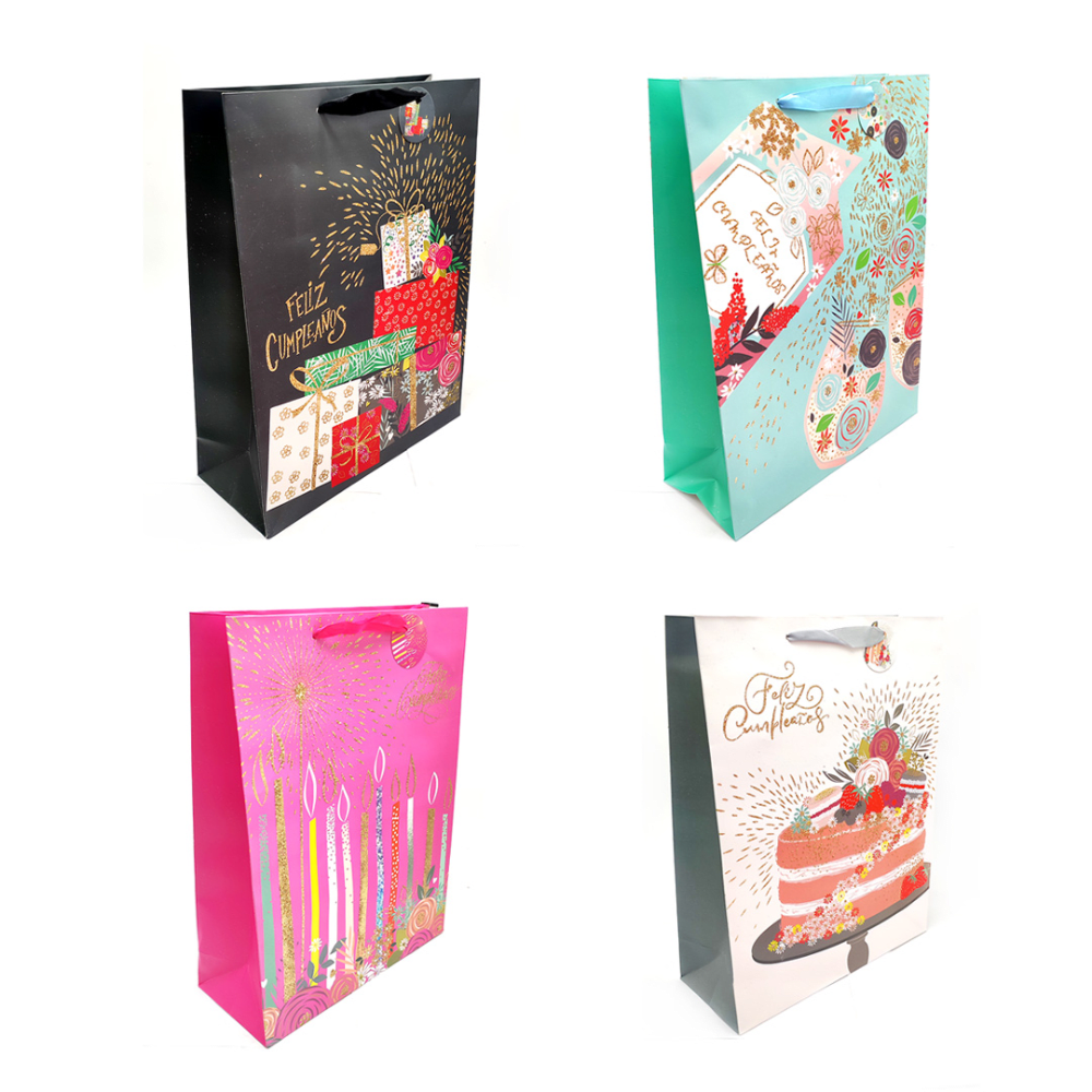 Bolsa Regalo Jumbo 30X40 Feliz Cumple Pastel Feco1