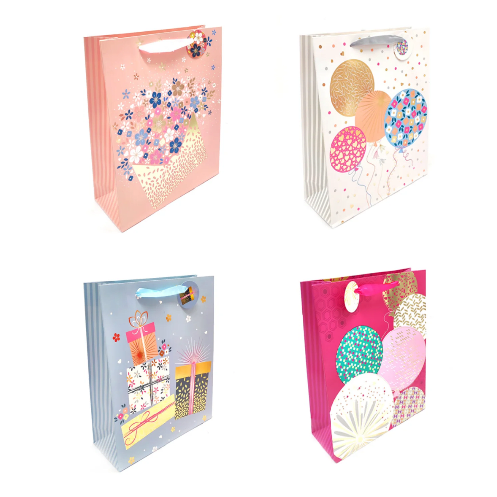 Pack 12 Bolsa de Regalo 26x32 Regalos Pastel Feco1