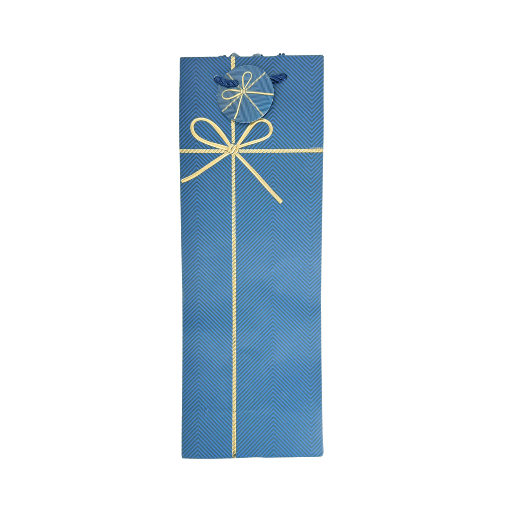Bolsa de Regalo Vino Cinta Dorada 12.7x36x1un Feco2