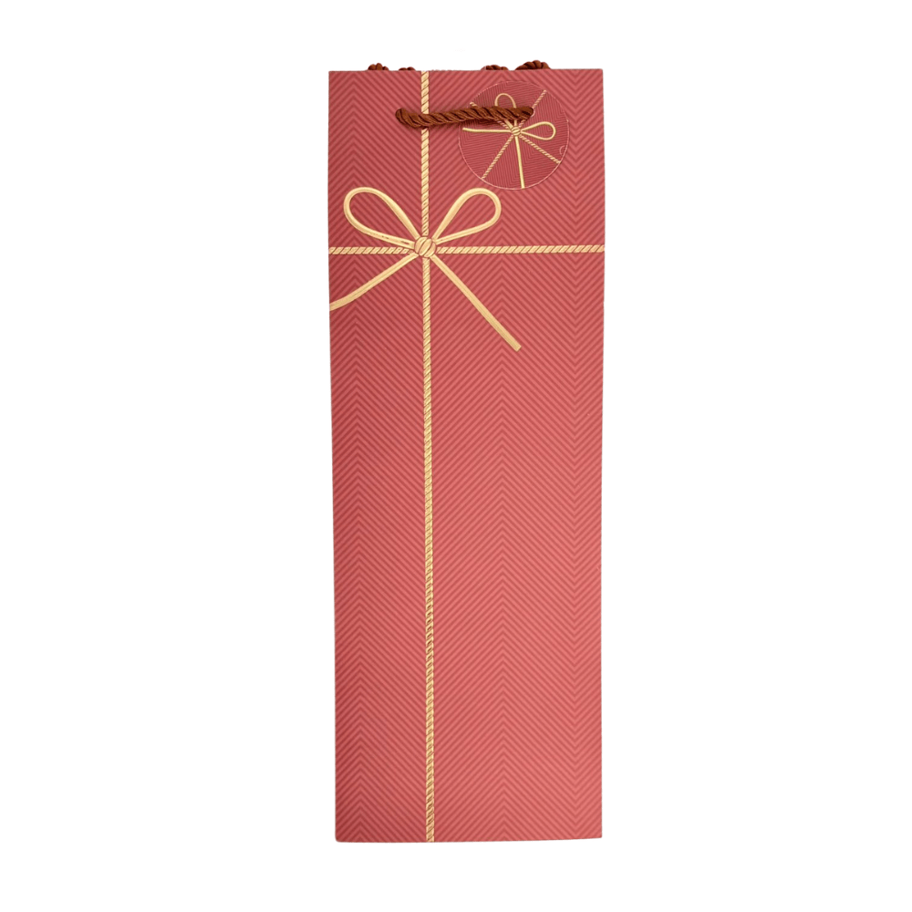 Pack 12 Bolsa de regalo vino cinta dorada 12.7x36x1un feco1