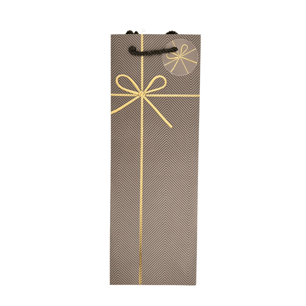 Pack 12 Bolsa de regalo vino cinta dorada 12.7x36x1un feco4