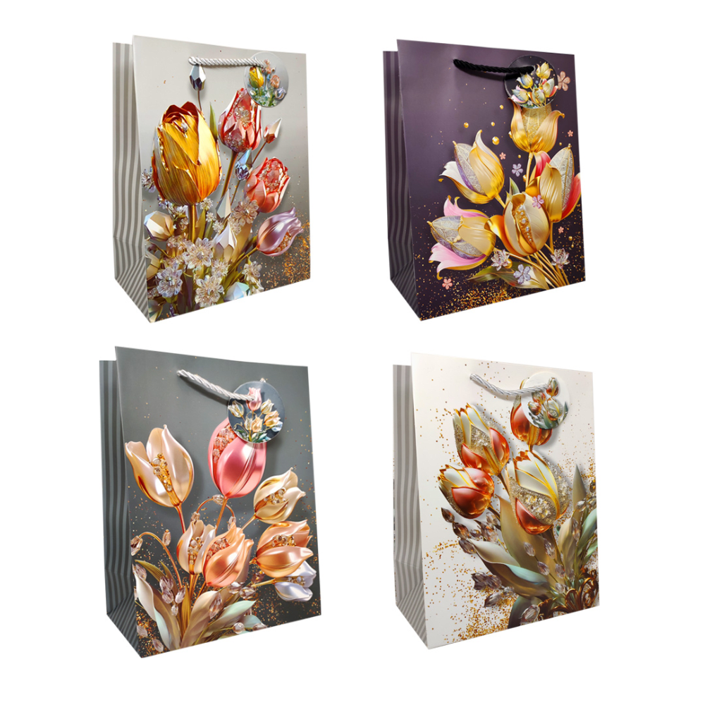 Bolsa Regalo Jumbo 30X40 Tulipas Feco1