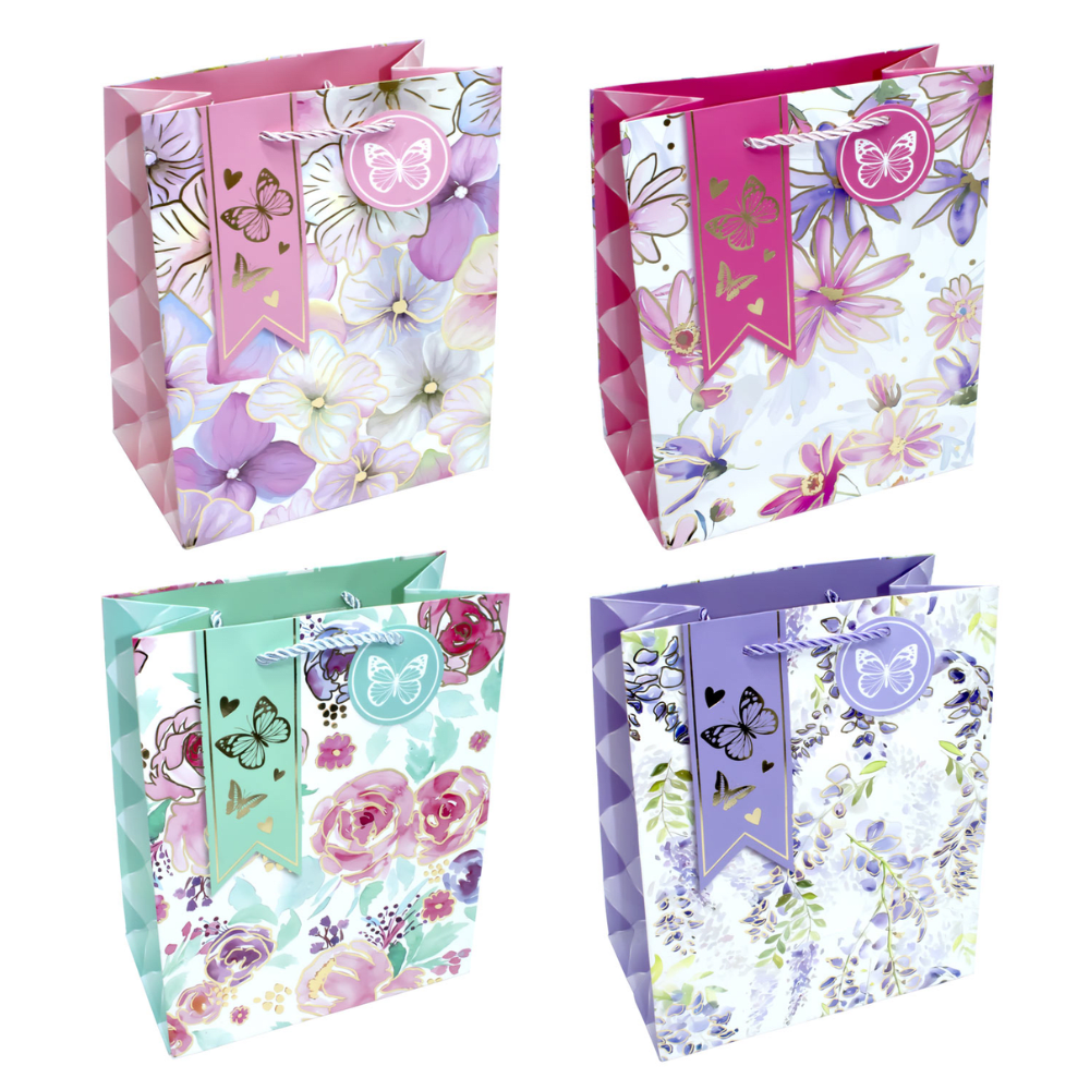 Pack 12 Bolsa Regalo Grande 26x32 Floreado Feco1
