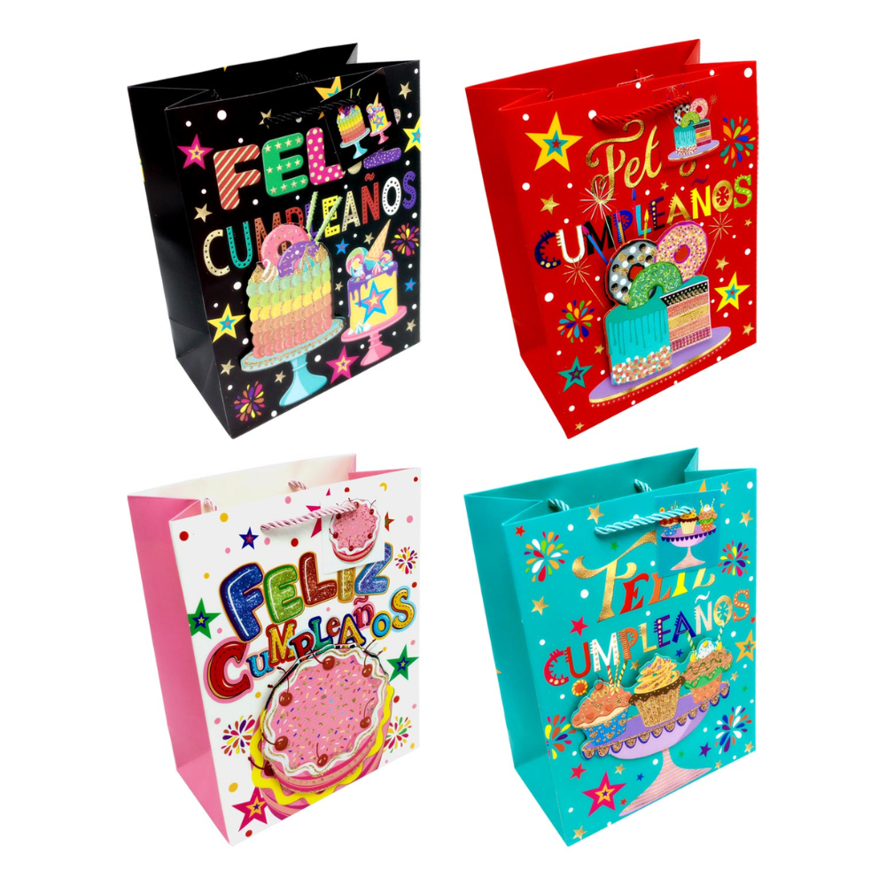Bolsa Regalo Mediana 18x23 Torta Feliz Cumpleaños Feco1