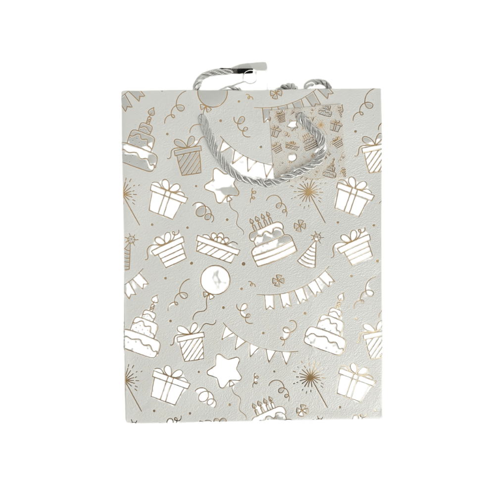 Pack 12 bolsa regalo mediana 18x23 Celebraciones Folia Dorado Feco3