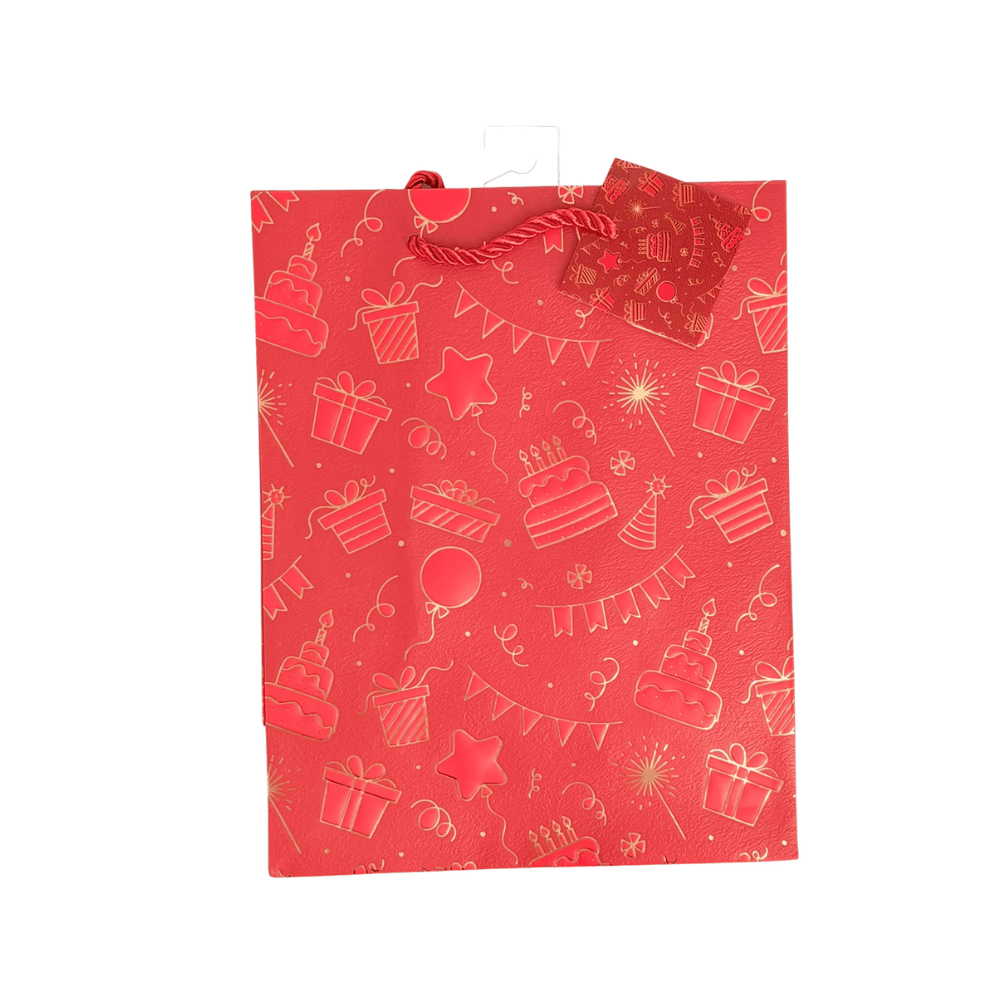 Pack 12 bolsa regalo mediana 18x23 Celebraciones Folia Dorado Feco1