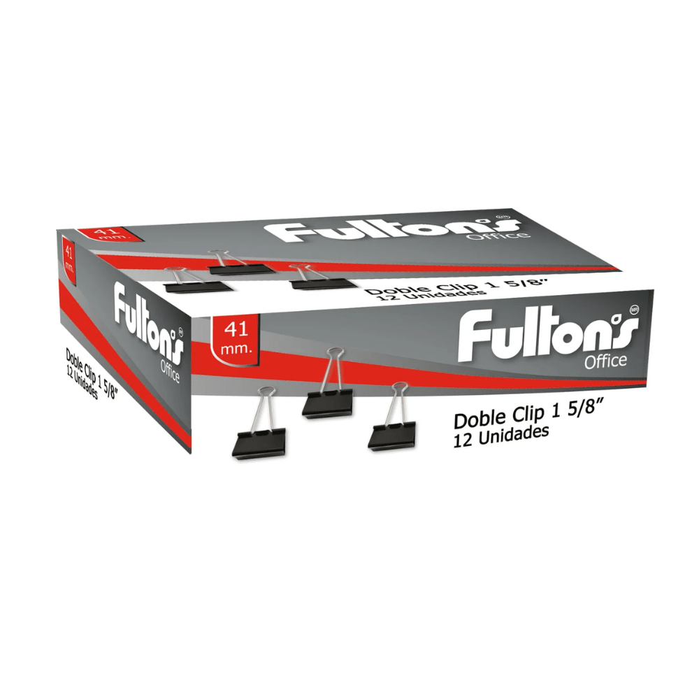 Apreta Papel Doble Negro 12Un 41Mm1