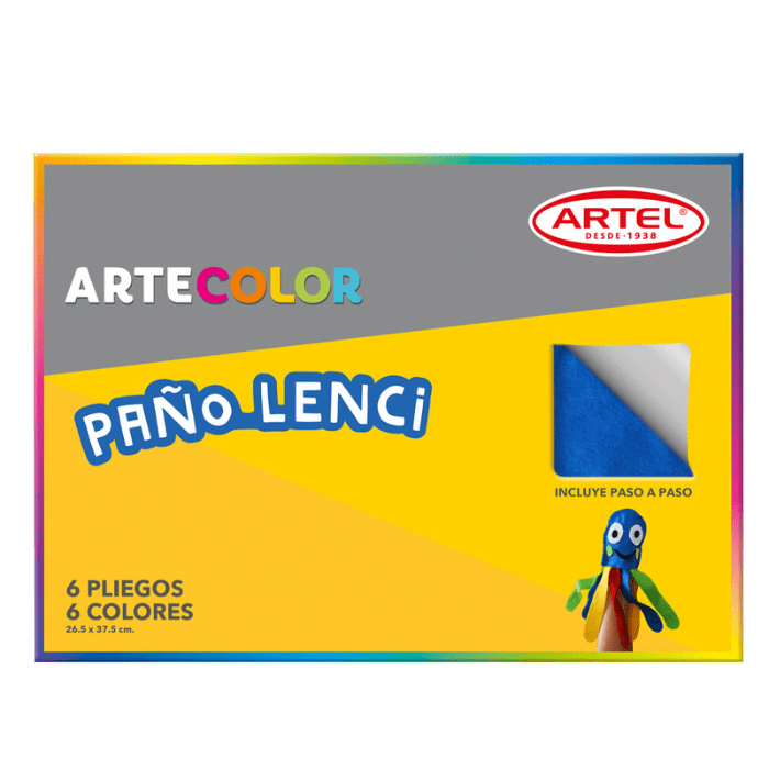 Estuche Pa¤o Lenci 6 Pliegos 6 Colores 20X30Cms1