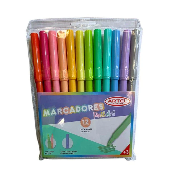 Lapiz Scripto 12 Colores Pasteles Fino Artel1